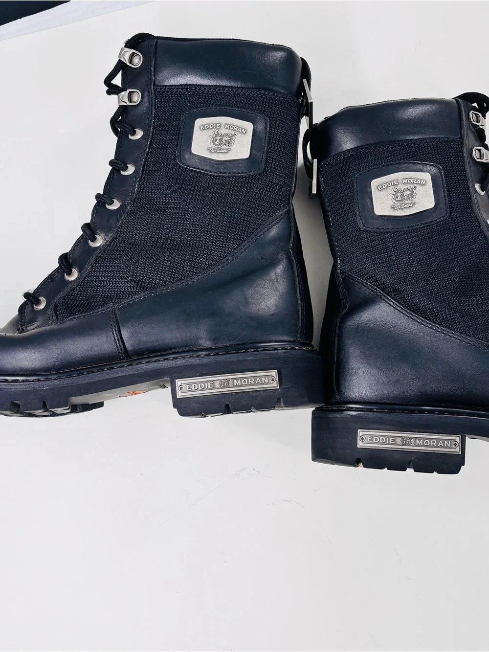 Eddie Moran black mens high top work boots size 11M
